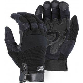 2139BK Majestic® Armor Skin™ Mechanics Glove with PVC Reinforced Fingertips and Double Palms with a Black Knit Back